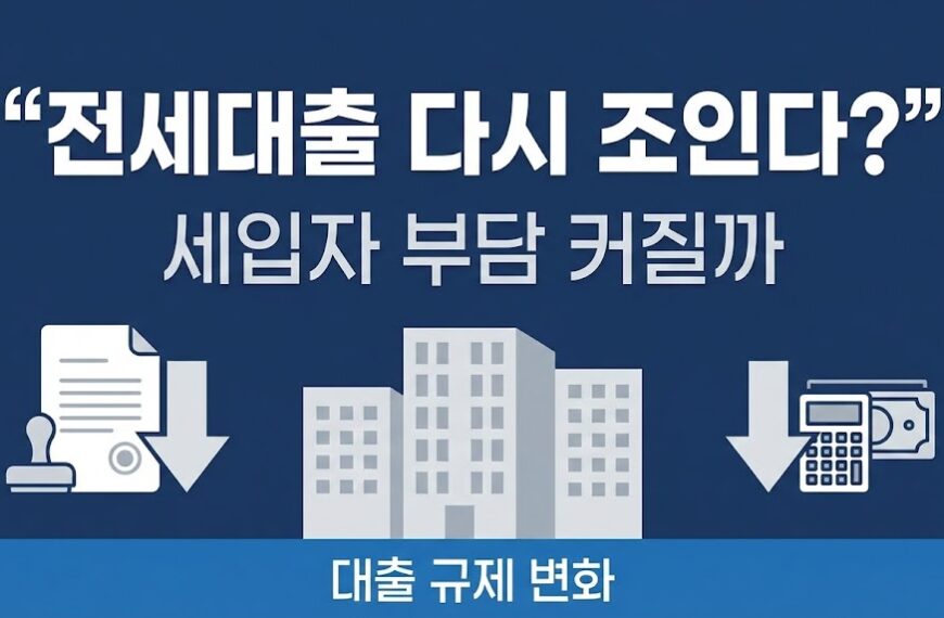 전세대출 규제, 다시 강화될까? 요즘 세입자들이 불안해하는 이유 7